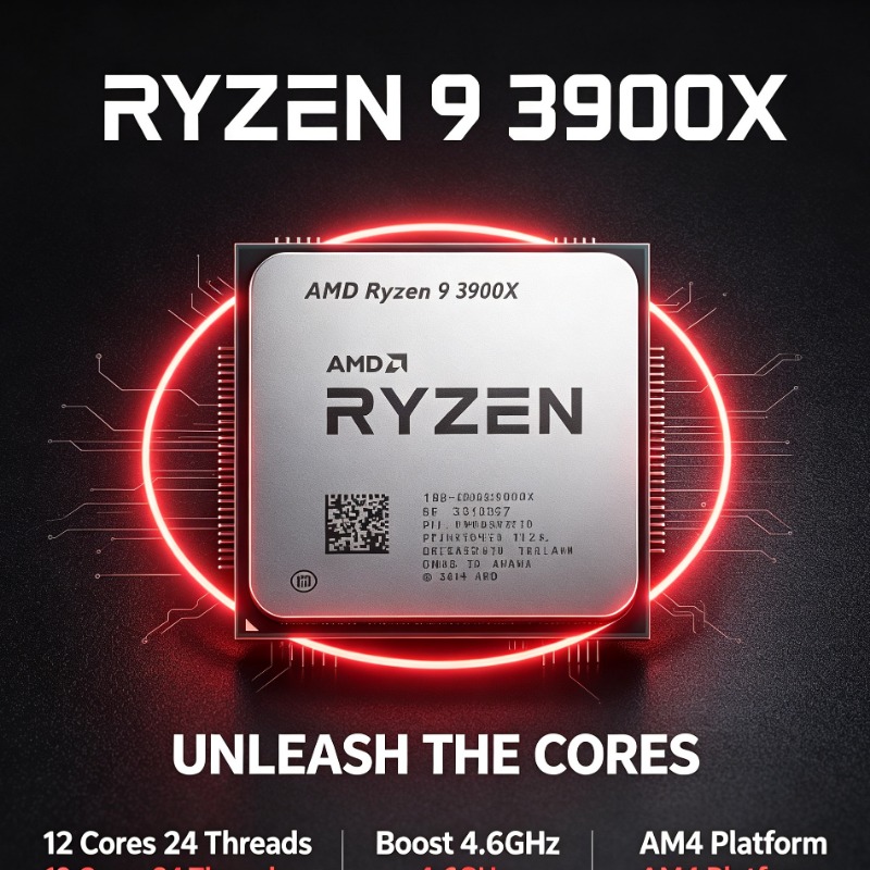 Amd Cpu Ryzen 9 - معالج كمبيوتر AMD Ryzen 9 3900X،