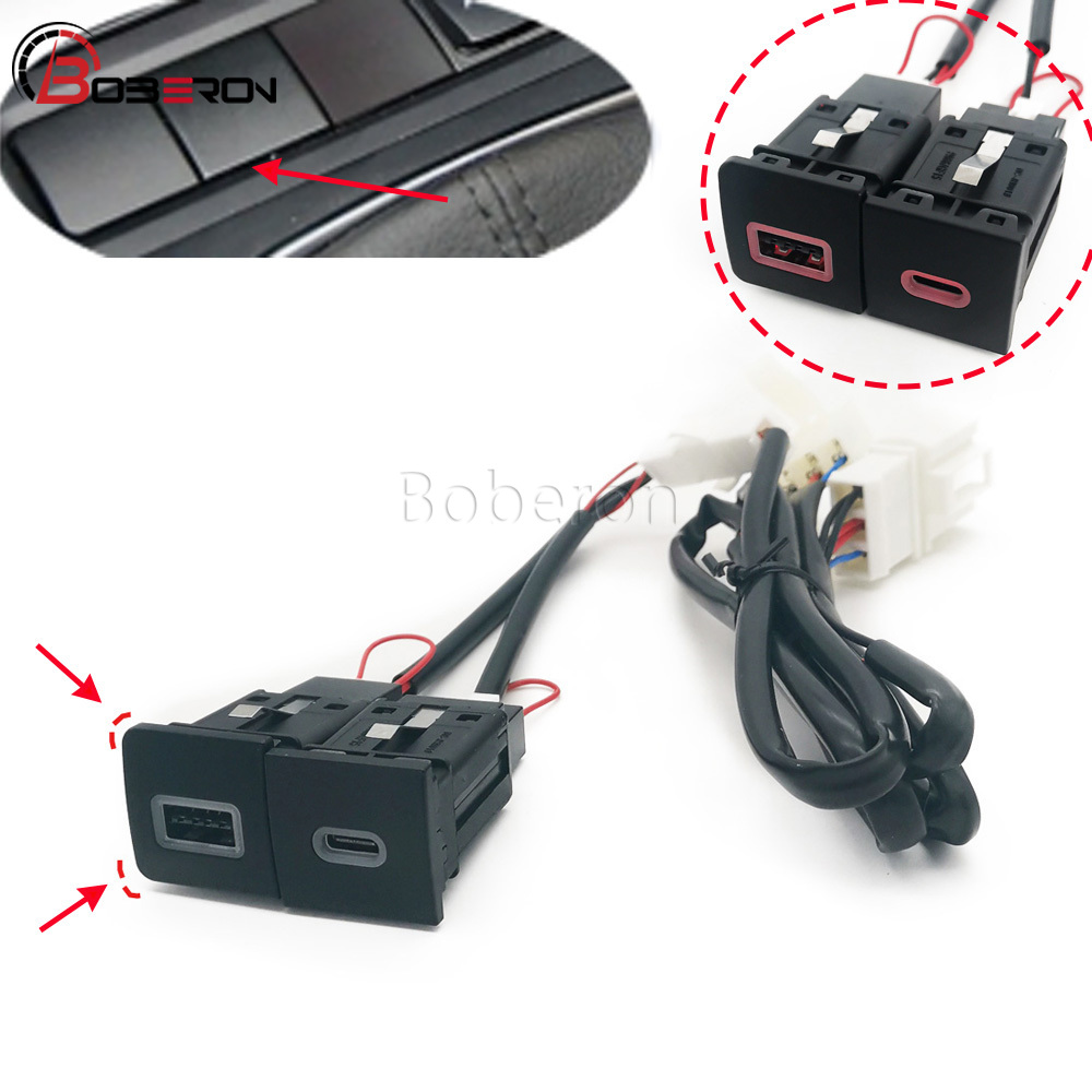 Usb C Power Adapter - شاحن سيارة سريع بمنفذ LED أحمر