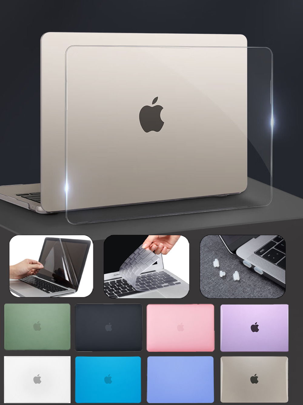 Laptop Accessories 2022 - حافظة من الكريستال اللامع لماك بوك