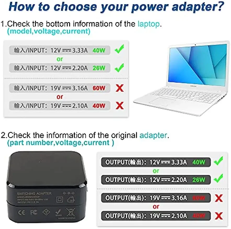 12V 3.33A محمول Ac محول شاحن س - مراجعة Laptop Accessories Shop وسعره