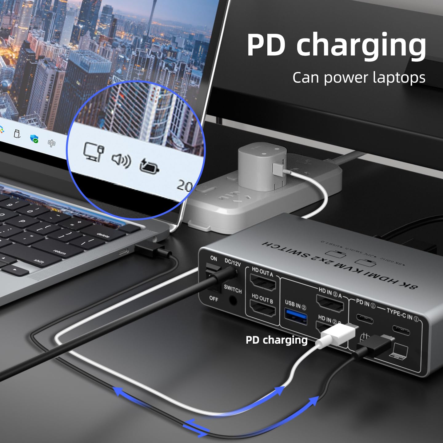 USB C HDMI DP KVM Switch 2 شاش - مراجعة Laptop Accessories Women وسعره