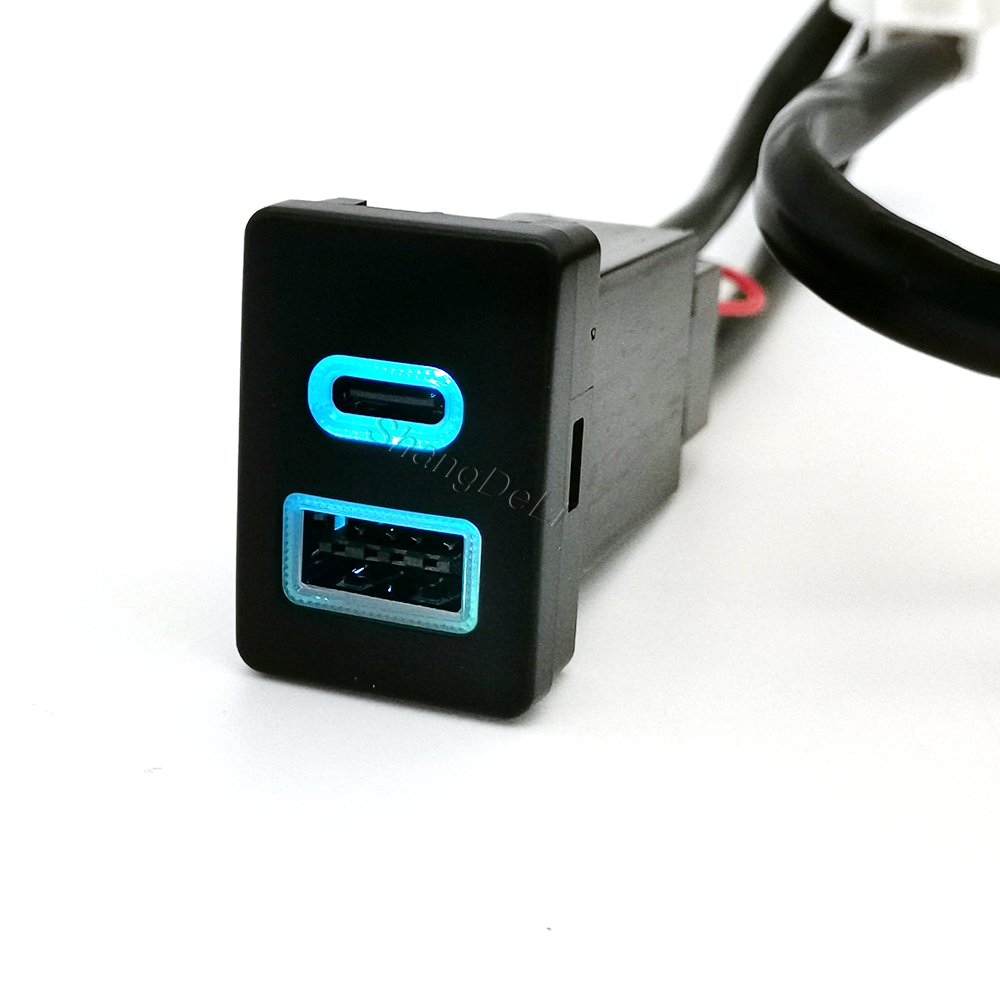 سيارة الأزرق مصباح ليد مقبس شا - مراجعة Usb C Power Adapter وسعره