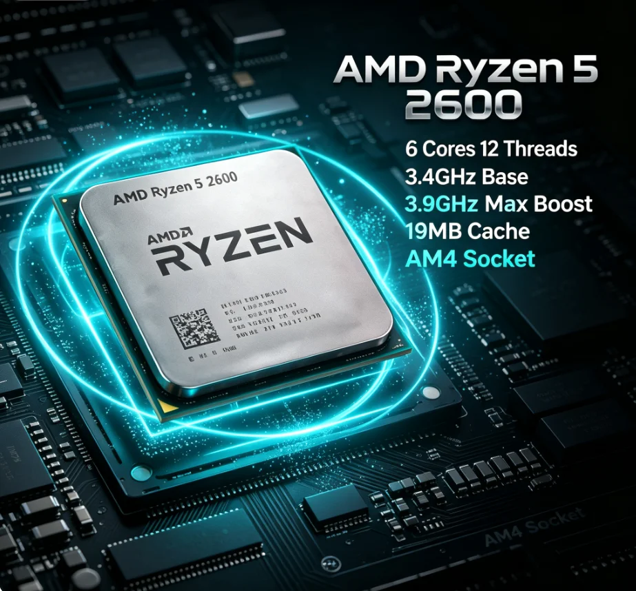 معالج AMD Ryzen5 2600 R5 2600  - مراجعة Amd Cpu Ryzen 5 وسعره